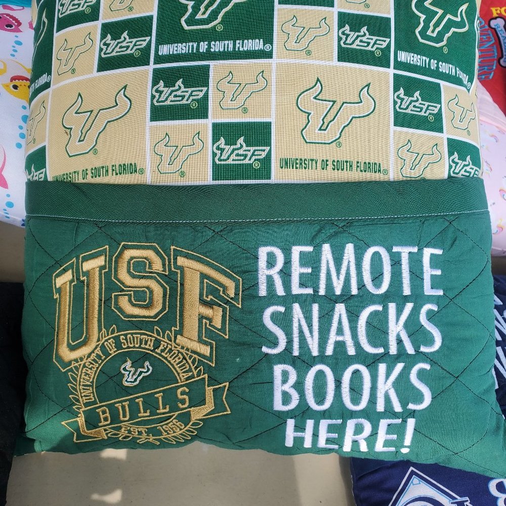 USF Bulls Reading Book Pocket Pillow 16"x16"